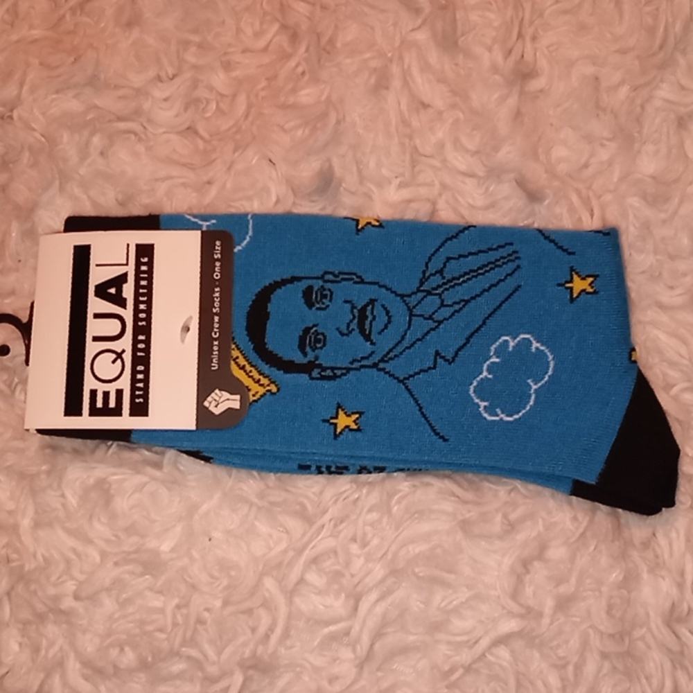 EQUAL MARTIN LUTHER KING JR UNISEX BLUE SOCKS